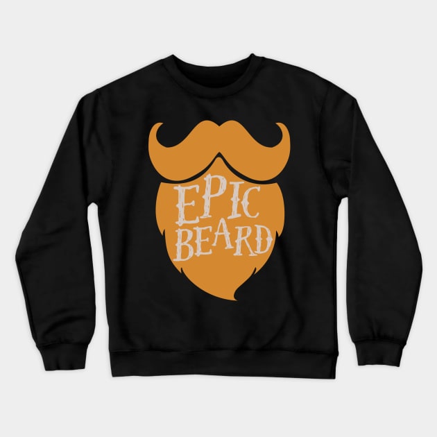 Epic Beard orange Crewneck Sweatshirt by SevenRoses